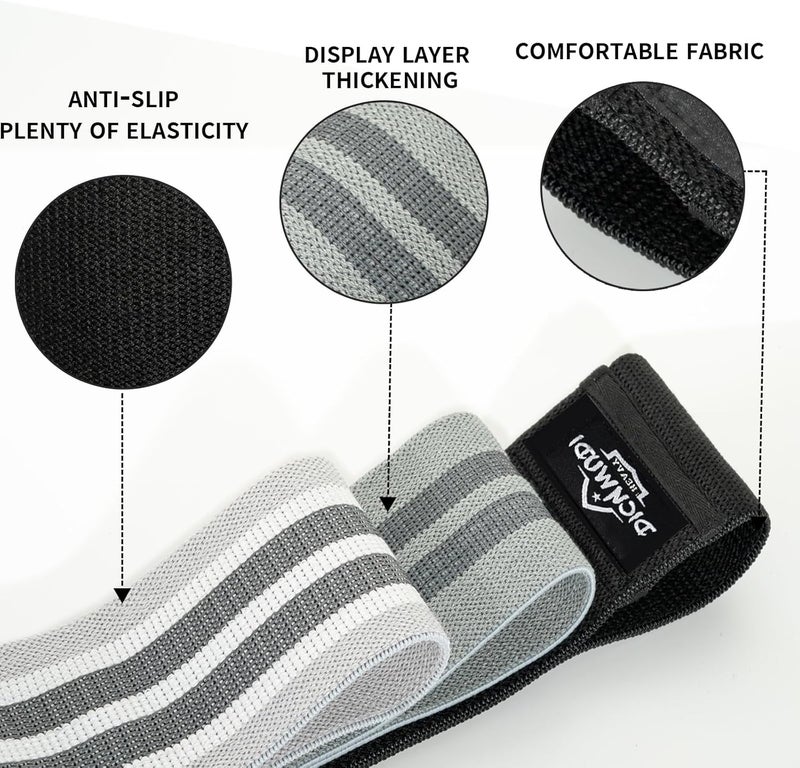 DICYWUDI Fabric Resistance Bands for Working Out, 6Pack Non-Slip Exercise Bands for Women and Men, Fabric Booty Bands for Home, Fitness, Pilates, Stretching - Image 5